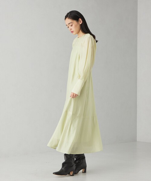 ＜EMMEL REFINES＞EM バックリボン パフショルダー ワンピース UNITED ARROWS green label relaxing｜<EMMEL REFINES>EM バック