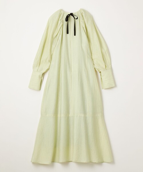 EMMEL REFINES（エメルリファインズ）の「＜EMMEL REFINES＞EM バックリボン パフショルダー ワンピース（ワンピース・レディース・ライム/ベージュ・M/S）」の4枚目の写真