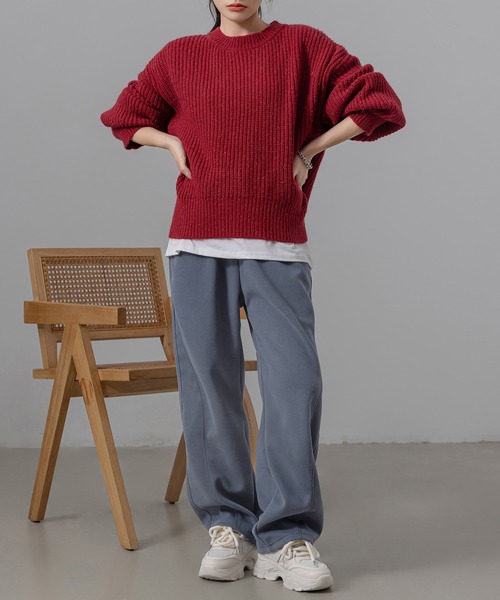 DAY CLOSET（デイ クローゼット）の「レディース メンズライクノームコアカーブスウェットパンツ（スウェットパンツ・レディース・ベージュ/グレー/ブラック/キナリ/ワイン・L/M/XL）」の15枚目の写真