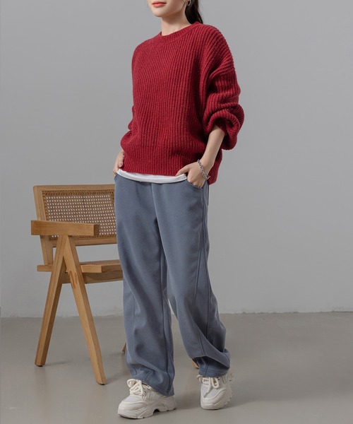 DAY CLOSET（デイ クローゼット）の「レディース メンズライクノームコアカーブスウェットパンツ（スウェットパンツ・レディース・ベージュ/グレー/ブラック/キナリ/ワイン・L/M/XL）」の16枚目の写真