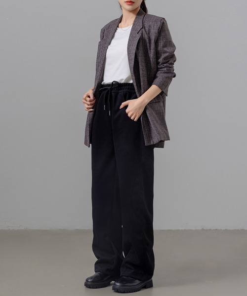 DAY CLOSET（デイ クローゼット）の「レディース メンズライクノームコアカーブスウェットパンツ（スウェットパンツ・レディース・ベージュ/グレー/ブラック/キナリ/ワイン・L/M/XL）」の9枚目の写真