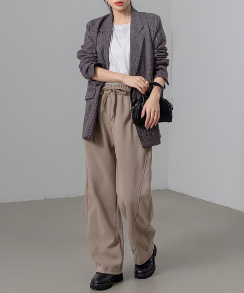 DAY CLOSET（デイ クローゼット）の「レディース メンズライクノームコアカーブスウェットパンツ（スウェットパンツ・レディース・ベージュ/グレー/ブラック/キナリ/ワイン・L/M/XL）」の22枚目の写真