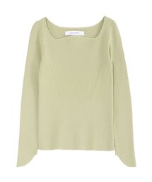 LAGUNAMOON | カーブネックデザインニットプルオーバー(ニット/セーター)