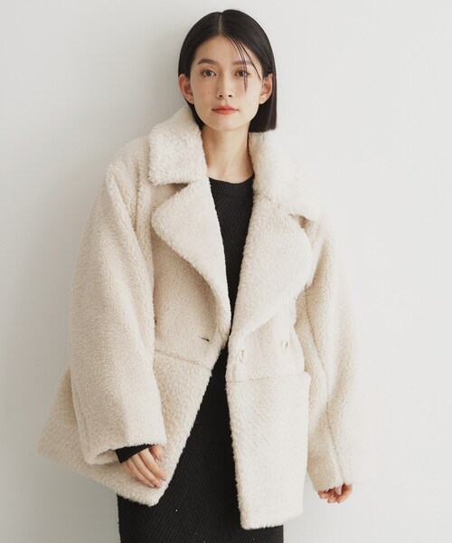 THE SHOP TK (ザ ショップ ティーケー )の「◆マシュマロボア素材切替Pコート(ピーコート・レディース・ブラウン系その他/ライトベージュ・13/12)」の19枚目の写真