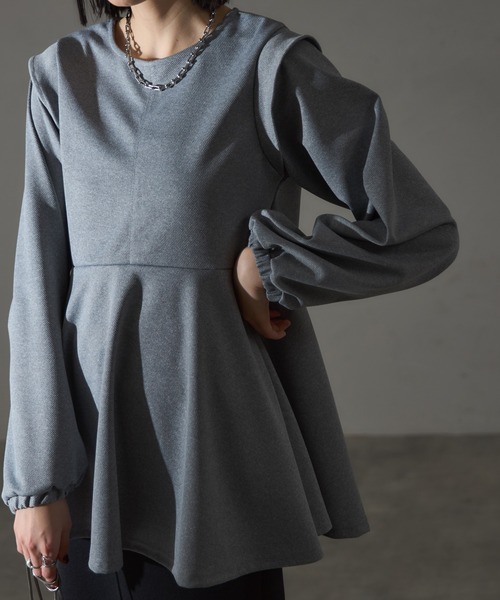 【セール】カットツイルペプラムプルオーバー（Tシャツ/カットソー）｜each（イーチ）