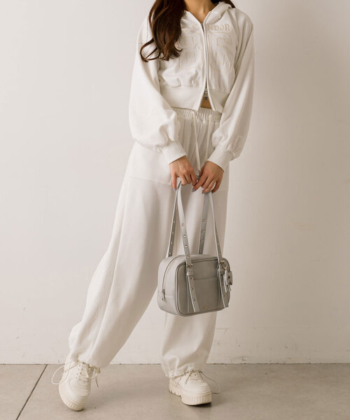 RINNU ロゴスウェットトップス＆パンツ BEIGE 楽天市場】ロゴ刺繡 ビッグスウェット レディース トップス