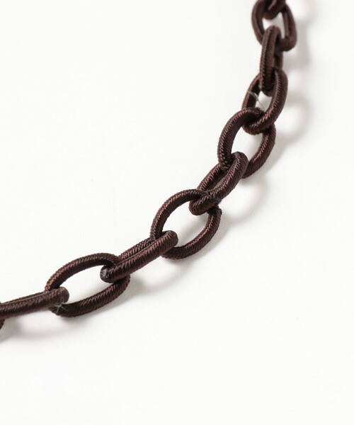 Ray BEAMS（レイビームス）の「Fabric チェーン ネックレス（ネックレス・レディース・ピンク/ダークブラウン・ONE SIZE）」の5枚目の写真