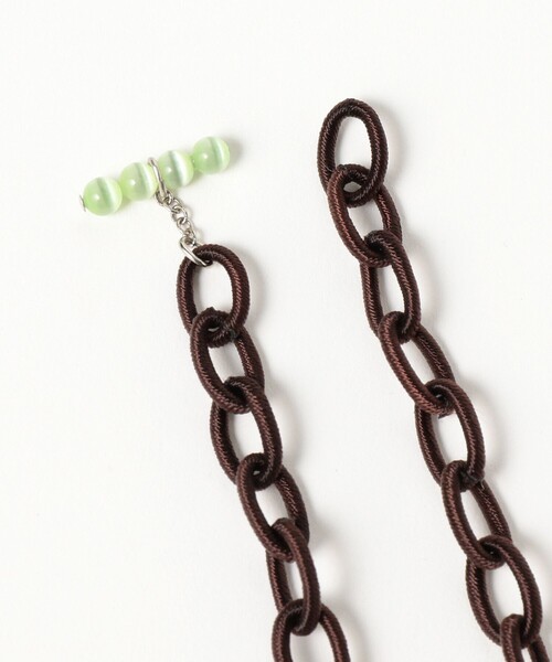 Ray BEAMS（レイビームス）の「Fabric チェーン ネックレス（ネックレス・レディース・ピンク/ダークブラウン・ONE SIZE）」の6枚目の写真