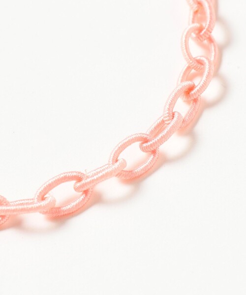 Ray BEAMS（レイビームス）の「Fabric チェーン ネックレス（ネックレス・レディース・ピンク/ダークブラウン・ONE SIZE）」の7枚目の写真