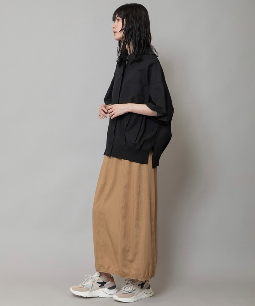 Munich(ミューニック)の「コットンリヨセルオックスリブヘムシャツ(シャツ/ブラウス・レディース・ホワイト/ブラック/サックスブルー/ネイビー×ホワイト・FREE)」の20枚目の写真