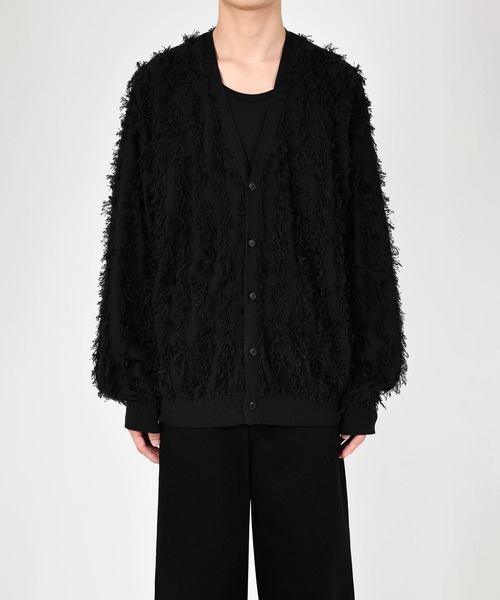 LAD MUSICIAN(ラッドミュージシャン)の「HIGH GAUGE FRINGE CARDIGAN(カーディガン/ボレロ・メンズ・ブラック/チャコール/ダークネイビー・FREE)」の4枚目の写真