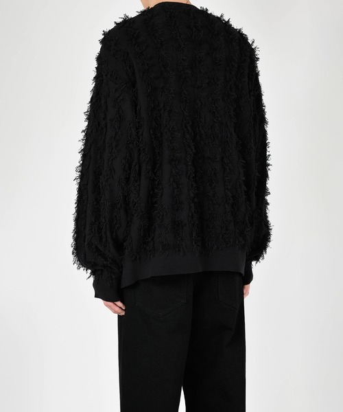 LAD MUSICIAN(ラッドミュージシャン)の「HIGH GAUGE FRINGE CARDIGAN(カーディガン/ボレロ・メンズ・ブラック/チャコール/ダークネイビー・FREE)」の6枚目の写真