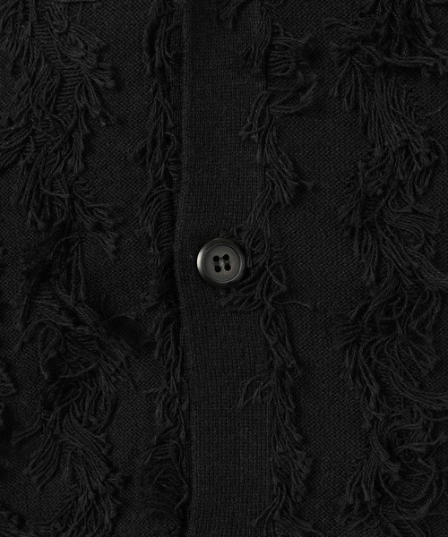 LAD MUSICIAN(ラッドミュージシャン)の「HIGH GAUGE FRINGE CARDIGAN(カーディガン/ボレロ・メンズ・ブラック/チャコール/ダークネイビー・FREE)」の7枚目の写真