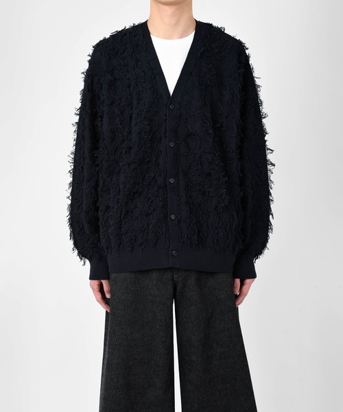 LAD MUSICIAN(ラッドミュージシャン)の「HIGH GAUGE FRINGE CARDIGAN(カーディガン/ボレロ・メンズ・ブラック/チャコール/ダークネイビー・FREE)」の8枚目の写真