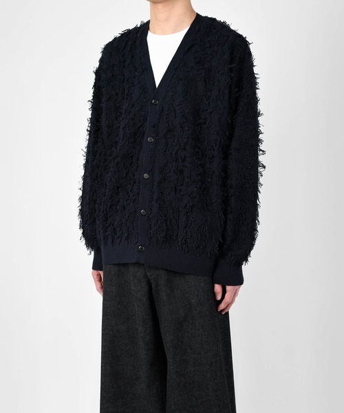 LAD MUSICIAN(ラッドミュージシャン)の「HIGH GAUGE FRINGE CARDIGAN(カーディガン/ボレロ・メンズ・ブラック/チャコール/ダークネイビー・FREE)」の9枚目の写真