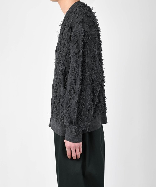 【希少】 22AW LAD MUSICIAN モヘヤカーディガン ブラック HIGH GAUGE FRINGE CARDIGAN（カーディガン/ボレロ）｜LAD