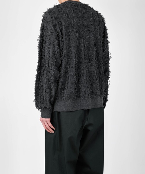 LAD MUSICIAN(ラッドミュージシャン)の「HIGH GAUGE FRINGE CARDIGAN(カーディガン/ボレロ・メンズ・ブラック/チャコール/ダークネイビー・FREE)」の14枚目の写真