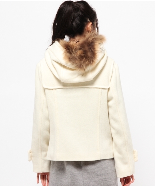 UNRELISH（アンレリッシュ）の「ファーフードショートダッフルコート（ダッフルコート・レディース・ホワイト/キャメル/ブラック・SMALL/MEDIUM）」の14枚目の写真