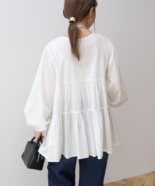 AMERICAN HOLIC（アメリカンホリック）の「ティアードギャザーブラウス（シャツ/ブラウス・レディース・ミント/ブルー系その他7/イエロー/オフホワイト/その他5・L/M）」の21枚目の写真