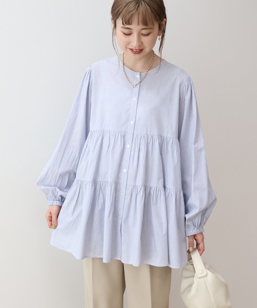 AMERICAN HOLIC（アメリカンホリック）の「ティアードギャザーブラウス（シャツ/ブラウス・レディース・ミント/ブルー系その他7/イエロー/オフホワイト/その他5・L/M）」の18枚目の写真