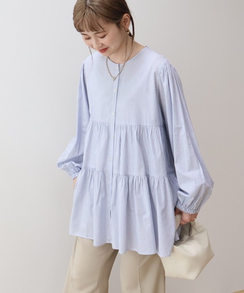 AMERICAN HOLIC（アメリカンホリック）の「ティアードギャザーブラウス（シャツ/ブラウス・レディース・ミント/ブルー系その他7/イエロー/オフホワイト/その他5・L/M）」の17枚目の写真