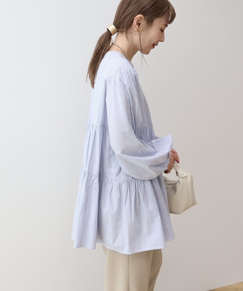 AMERICAN HOLIC（アメリカンホリック）の「ティアードギャザーブラウス（シャツ/ブラウス・レディース・ミント/ブルー系その他7/イエロー/オフホワイト/その他5・L/M）」の15枚目の写真