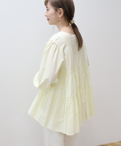 AMERICAN HOLIC（アメリカンホリック）の「ティアードギャザーブラウス（シャツ/ブラウス・レディース・ミント/ブルー系その他7/イエロー/オフホワイト/その他5・L/M）」の11枚目の写真