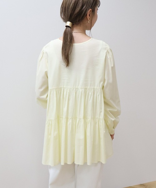 AMERICAN HOLIC（アメリカンホリック）の「ティアードギャザーブラウス（シャツ/ブラウス・レディース・ミント/ブルー系その他7/イエロー/オフホワイト/その他5・L/M）」の9枚目の写真