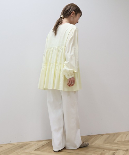 AMERICAN HOLIC（アメリカンホリック）の「ティアードギャザーブラウス（シャツ/ブラウス・レディース・ミント/ブルー系その他7/イエロー/オフホワイト/その他5・L/M）」の6枚目の写真