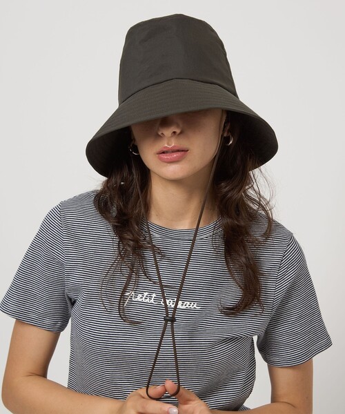 green label relaxing（グリーンレーベルリラクシング）の「【別注】＜コカゲル＞ダウンワイド ハット（ハット・レディース・モカ/ブラック・M/L）」の6枚目の写真