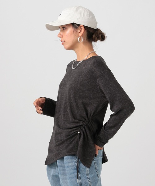 BAYFLOW（ベイフロー）の「[トレンドデザイン]アシメシャーリングプルオーバー（Tシャツ/カットソー・レディース・ブルー/オフホワイト/チャコール・FREE）」の3枚目の写真