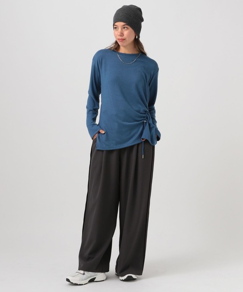 BAYFLOW（ベイフロー）の「[トレンドデザイン]アシメシャーリングプルオーバー（Tシャツ/カットソー・レディース・ブルー/オフホワイト/チャコール・FREE）」の11枚目の写真