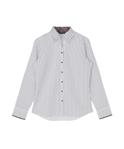 TOKYO SHIRTS(トウキョウシャツ)の「透け防止 形態安定ノーアイロン スキッパー 長袖ビジネスワイシャツ(ビジネスシャツ・レディース・グレー・M/L/XL/LL/S)」の1枚目の写真