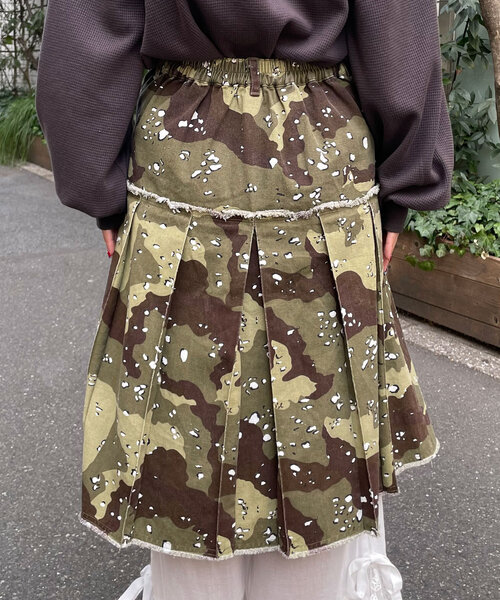 CIAOPANIC（チャオパニック）の「【UNESS/ユーネス】カモ柄プリーツミドルスカート（スカート・レディース・ベージュ・ONE SIZE）」の12枚目の写真