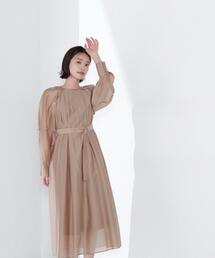 ◇【Oggi掲載】ベルテッドフォルムシアーワンピース