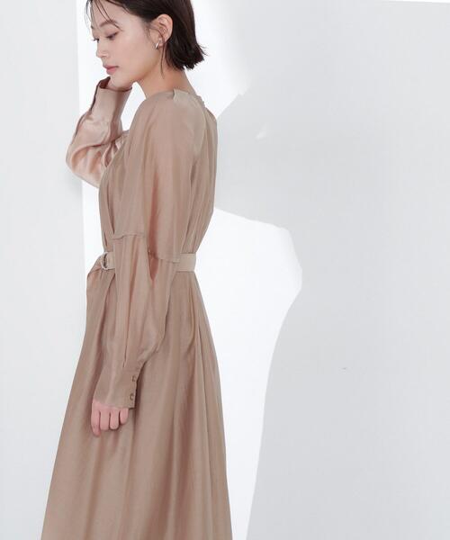 NATURAL BEAUTY BASIC(ナチュラルビューティーベーシック)の「◇【Oggi掲載】ベルテッドフォルムシアーワンピース(ワンピース・レディース・ベージュ/ライトグリーン/ネイビー・MEDIUM/SMALL/P/S)」の13枚目の写真