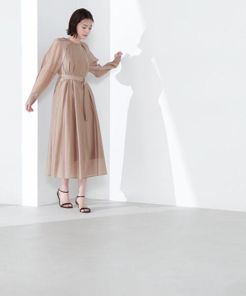 NATURAL BEAUTY BASIC(ナチュラルビューティーベーシック)の「◇【Oggi掲載】ベルテッドフォルムシアーワンピース(ワンピース・レディース・ベージュ/ライトグリーン/ネイビー・MEDIUM/SMALL/P/S)」の14枚目の写真
