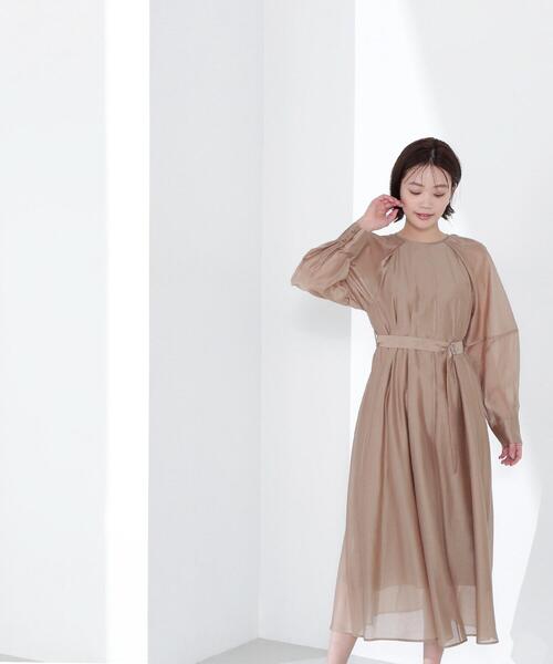 NATURAL BEAUTY BASIC(ナチュラルビューティーベーシック)の「◇【Oggi掲載】ベルテッドフォルムシアーワンピース(ワンピース・レディース・ベージュ/ライトグリーン/ネイビー・MEDIUM/SMALL/P/S)」の17枚目の写真