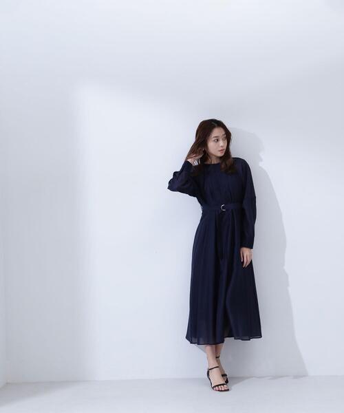 NATURAL BEAUTY BASIC(ナチュラルビューティーベーシック)の「◇【Oggi掲載】ベルテッドフォルムシアーワンピース(ワンピース・レディース・ベージュ/ライトグリーン/ネイビー・MEDIUM/SMALL/P/S)」の22枚目の写真