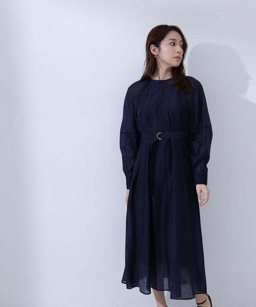 NATURAL BEAUTY BASIC(ナチュラルビューティーベーシック)の「◇【Oggi掲載】ベルテッドフォルムシアーワンピース(ワンピース・レディース・ベージュ/ライトグリーン/ネイビー・MEDIUM/SMALL/P/S)」の18枚目の写真