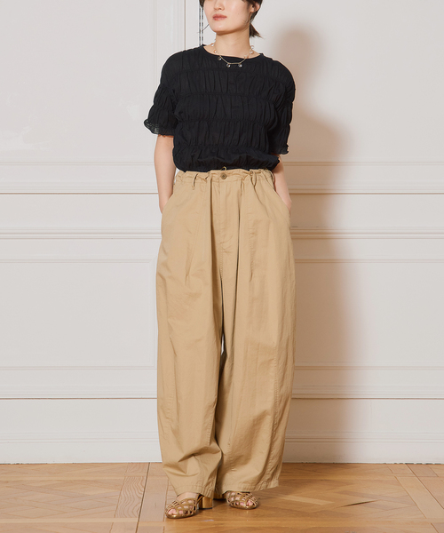 HAKUJI/ハクジ Twist jersey shirring Tシャツ H232516（Tシャツ