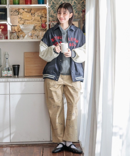 niko and...（ニコアンド）の「2WAYアニマルスタジャン（スタジャン・レディース・グリーン/ネイビー/ベージュ・FREE）」の9枚目の写真