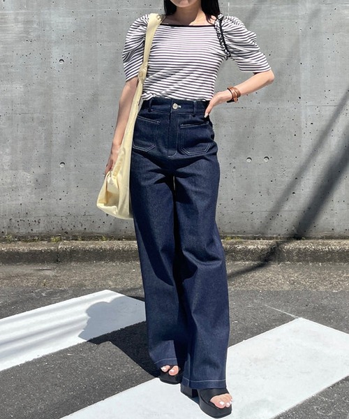 merrylatte(メリーラテ)の「パフ袖パワショルトップス(Tシャツ/カットソー・レディース・ホワイト系その他・FREE)」の5枚目の写真