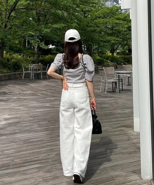 merrylatte(メリーラテ)の「パフ袖パワショルトップス(Tシャツ/カットソー・レディース・ホワイト系その他・FREE)」の8枚目の写真