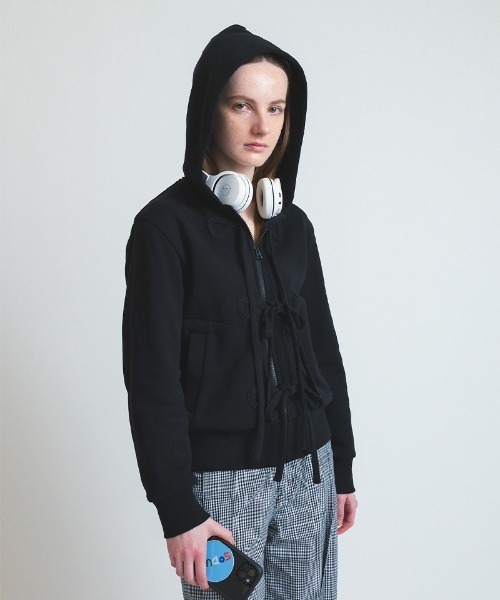 ribbon zip hoodie（パーカー）｜soduk（スドーク）のファッション通販