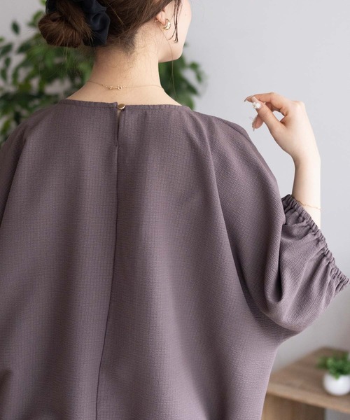 NAVY(ネイビー)の「nAvy 裾サイドシャーリングブラウス(シャツ/ブラウス・レディース・ミント/ライトピンク/ブラウン系・M/L)」の7枚目の写真
