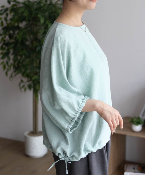 NAVY(ネイビー)の「nAvy 裾サイドシャーリングブラウス(シャツ/ブラウス・レディース・ミント/ライトピンク/ブラウン系・M/L)」の8枚目の写真