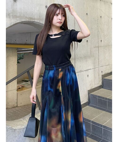 MURUA(ムルーア)の「シェイドフラワーチュールスカート(スカート・レディース・ブラック/ブルー/アイボリー・FREE)」の11枚目の写真