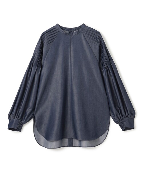 UNFILO（アンフィーロ）の「シャンブレーデニム ショルダータックブラウス（シャツ/ブラウス・レディース・ネイビー系・MEDIUM/LARGE/SMALL）」の5枚目の写真