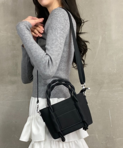 セール】ねじねじハンドル スクエアバッグ ミニバッグ 2way
